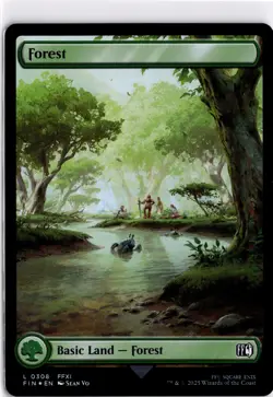 MTG FINAL FANTASY FOIL Forest () L 308 NM Pack Fresh ActualScan of Card - Image 1