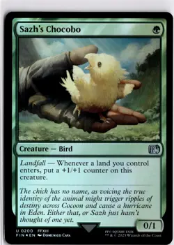 MTG FINAL FANTASY FOIL Sazh's Chocobo U 200 NM Pack Fresh ActualScan of Card - Image 1