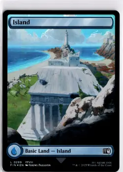 MTG FINAL FANTASY FOIL Island () L 299 NM Pack Fresh ActualScan of Card - Image 1