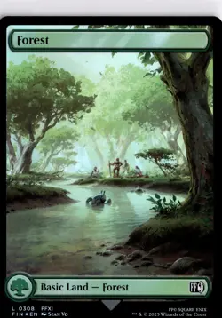 MTG FINAL FANTASY FOIL Forest () L 308 NM Pack Fresh ActualScan of Card - Image 1