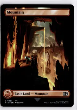MTG FINAL FANTASY FOIL Mountain () L 305 NM Pack Fresh ActualScan of Card - Image 1