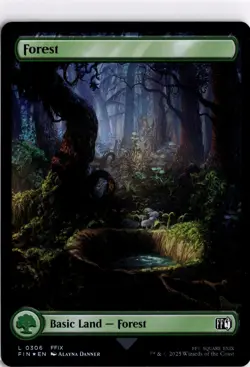 MTG FINAL FANTASY FOIL Forest () L 306 NM Pack Fresh ActualScan of Card - Image 1