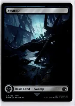 MTG FINAL FANTASY FOIL Swamp () L 302 NM Pack Fresh ActualScan of Card - Image 1