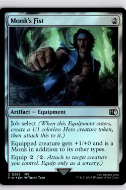 MTG FINAL FANTASY FOIL Monk's Fist C 265 NM Pack Fresh ActualScan of Card - Image 1