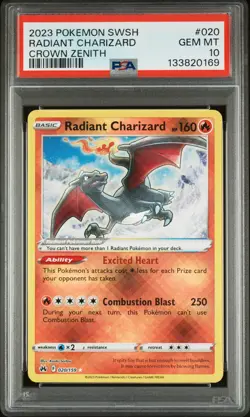 2023 Pokemon Sword And Shield Crown Zenith #020 Radiant Charizard PSA 10.. - Image 1