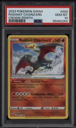 Radiant Charizard 2023 Pokemon Sword & Shield Crown Zenith 020/159 PSA 10 - Image 1