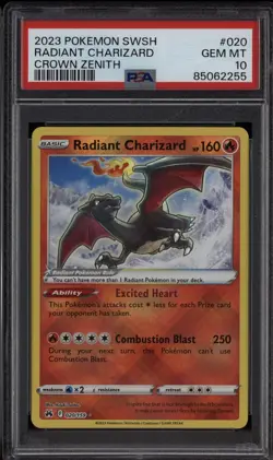 Radiant Charizard 2023 Pokemon Sword & Shield Crown Zenith 020/159 PSA 10 - Image 1