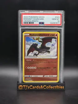 2023 POKEMON SWORD & SHIELD CROWN ZENITH #020 RADIANT CHARIZARD PSA 10 - Image 1