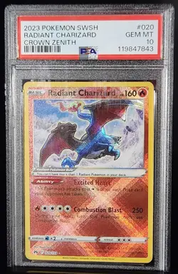 2023 Pokemon Crown Zenith #020 Radiant Charizard PSA 10 Gem Mint - Image 1