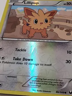 REVERSE HOLO Lillipup 86/108 VLP - Dark Explorers Pokemon Card Kyoko Umemoto Art - Image 2