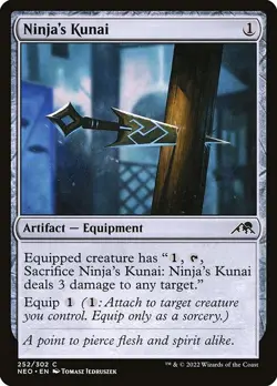 (1x FOIL) NINJA'S KUNAI - Kamigawa: Neon Dynasty – MTG Magic the Gathering Card - Image 1