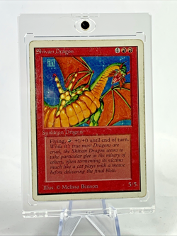 SHIVAN DRAGON UNLIMITED – Vintage MTG Magic the Gathering Card in Holder - Image 1