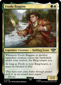 (1x FOIL) FRODO BAGGINS - The Lord of the Rings – MTG Magic the Gathering Card - Image 1