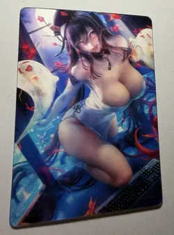 SEXY HEROINE WAIFU Hu Tao GENSHIN IMPACT ACG PREMIUM LENTICULAR HOLO CARD NM - Image 2