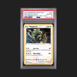 2024 Pokemon Rayquaza SWSH029 Black Star Promo Holo Card Cosmos PSA 10 - Image 1