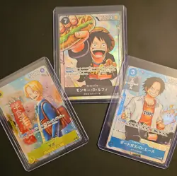 ONE PIECE Card The strongest three brothers Saikyo Jump Luffy Ace Sabo Set of 3 - Image 1