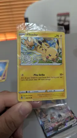 Pikachu 049/195 Holiday Calendar Promo Holo Snowflake Stamped Card SEALED - Image 1