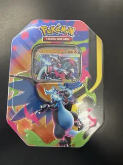 Pokemon Mega Charizard X Tin Trading Card Game Metal Multicolor 10-10300-120 NEW - Image 1