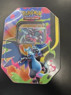 Pokemon Mega Charizard X Tin Trading Card Game Metal Multicolor 10-10300-120 NEW - Image 3