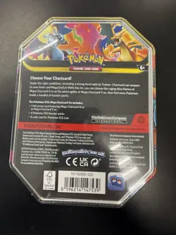 Pokemon Mega Charizard X Tin Trading Card Game Metal Multicolor 10-10300-120 NEW - Image 4