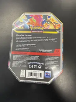 Pokemon Mega Charizard X Tin Trading Card Game Metal Multicolor 10-10300-120 NEW - Image 5