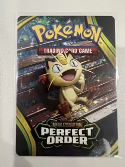 Pokemon TCG Perfect Order Trainer Tips Art Card Meowth NM - Image 1