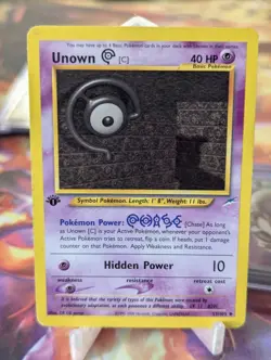 Unown C 1st Edition MP Pokemon Card WOTC TCG - Image 1