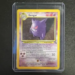 Pokemon Gengar Rare Fossil Set 80 HP Dark Mind 5/62 1999 Card halo - Image 1