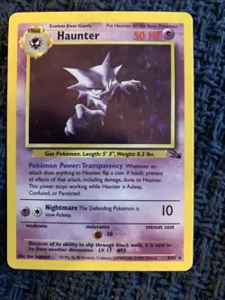 Pokemon TCG Holo Fossil Haunted Card 6/62 1999 Vintage - Image 1