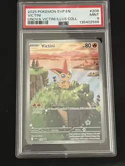 Pokemon TCG Victini Black Star Promo Card 208 Near Mint Condition Psa 9 - Image 1