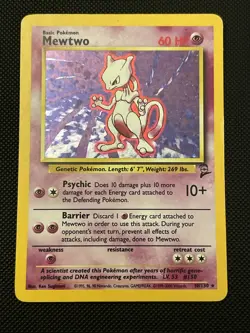 Mewtwo 10/130 Base Set 2 2000 Holo Rare WOTC Pokemon Card TCG MP - Image 1