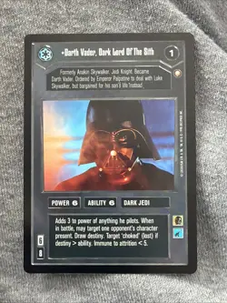 SWCCG Star Wars Darth Vader, Dark Lord Of The Sith SPECIAL EDITION TCG CARD NM 3 - Image 1