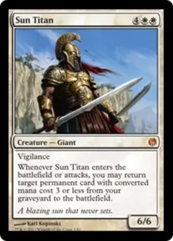 MTG Sun Titan - Foil, Duel Decks: Heroes vs Monsters, Damaged, English - Image 1