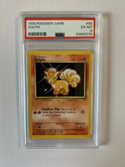 PSA 6 EX-MT Vulpix 68/102 Base Set 1999-2000 "ERROR" Pokemon Card - Image 1