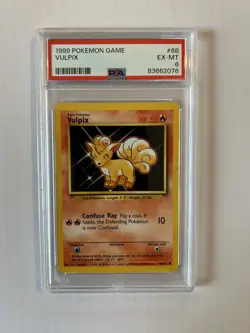 PSA 6 EX-MT Vulpix 68/102 Base Set 1999-2000 "ERROR" Pokemon Card - Image 2