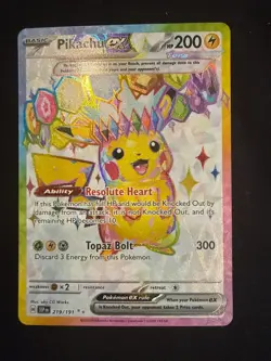 2024 Pokemon Surging Sparks - Pikachu EX 219/191 Ultra Rare *Pack Fresh* - Image 1
