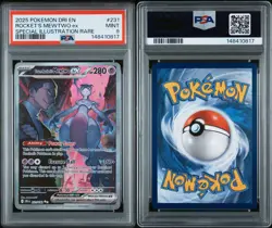 2025 POKEMON DRI EN-DESTINED RIVALS #231 TEAM ROCKET'S MEWTWO EX PSA 9 - Image 3