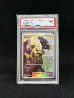 Cynthia Trainer SV82/SV94 Pokemon Hidden Fates Holo Rare PSA 9 - Image 1