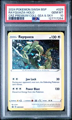 2024 POKEMON SWSH BLACK STAR PROMO #029 RAYQUAZA-HOLO PSA 10 - Image 1