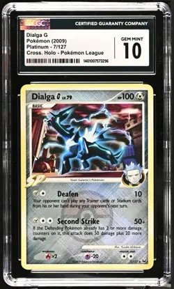2009 Pokemon Platinum Dialga G-Holo 7/127 Crosshatch Pokemon League CGC 10 - Image 1