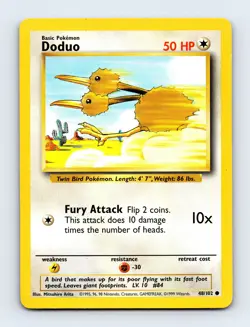 Doduo 048/102 Base Set Non Holo Pokemon Card LP - Image 1