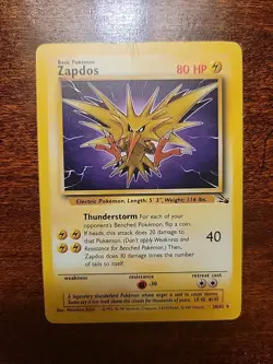 Zapdos - 30/62 - Rare - Unlimited Edition Fossil Pokemon DMG - Image 1