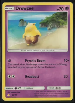 Drowzee 22/30 Pokemon SM Trainer Kit: Lycanroc & Alolan Raichu Common Near Mint - Image 1