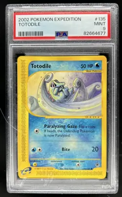 2002 Pokemon Expedition Set Totodile #135/165 PSA 9 - Image 1