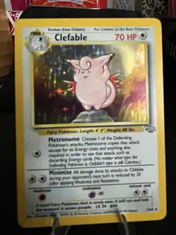 Pokemon Clefable Jungle Holo Rare Unlimited 01/64 1999 70 HP English - Image 1