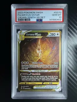 2023 Pokemon SWSH Crown Zenith Secret #GG70 FA Arceus VSTAR PSA 10 - Image 1
