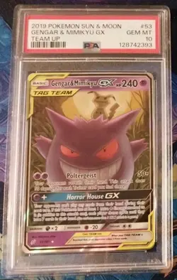 Pokemon 2019 Gengar & Mimikyu GX 53/181 Tag Team Team Up GEM MINT PSA 10 - Image 1