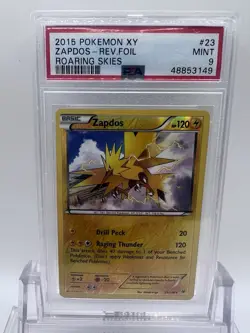 2015 Pokemon XY ZAPDOS REV FOIL ROARING SKIES PSA 9 - Image 1