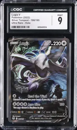 2022 POKEMON SILVER TEMPEST LUGIA V ALT ART #186 CGC 9 - Image 1
