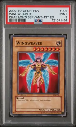 2002 YU-GI-OH! PSV-PHARAOH'S SERVANT | 1ST EDITION #096 WINGWEAVER PSA 9 - Image 1
